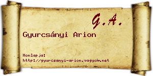 Gyurcsányi Arion névjegykártya